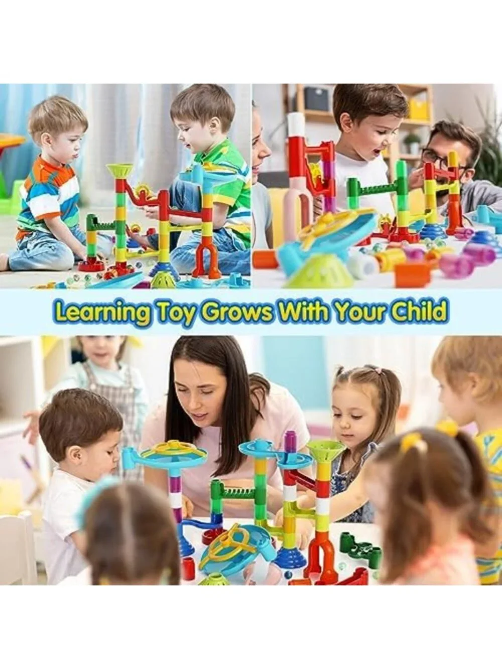 STEM Marble Run Toy Set - 110pcs Educational Maze Kit for Kids, Building Blocks